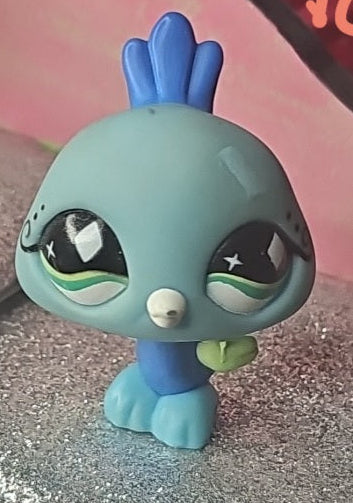 Lps~#463~Peacock Bird~Blues Green~Blue Green Diamond Eyes