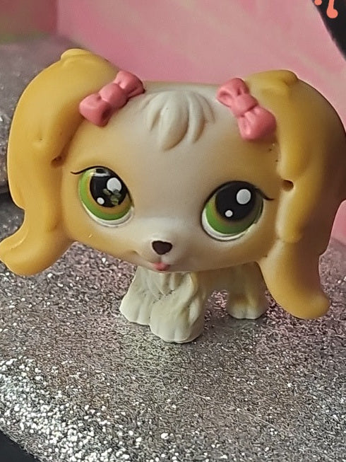 LPS SPANIEL DOG - #79 Tan Brown & Cream, Green Brown Eyes