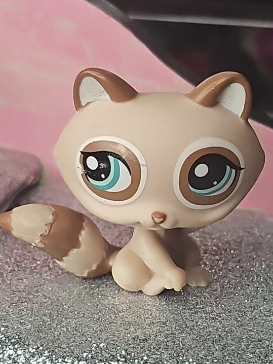 Lps Raccoon #1409 - Brown Tan w/ Teal Eyes [Authentic]