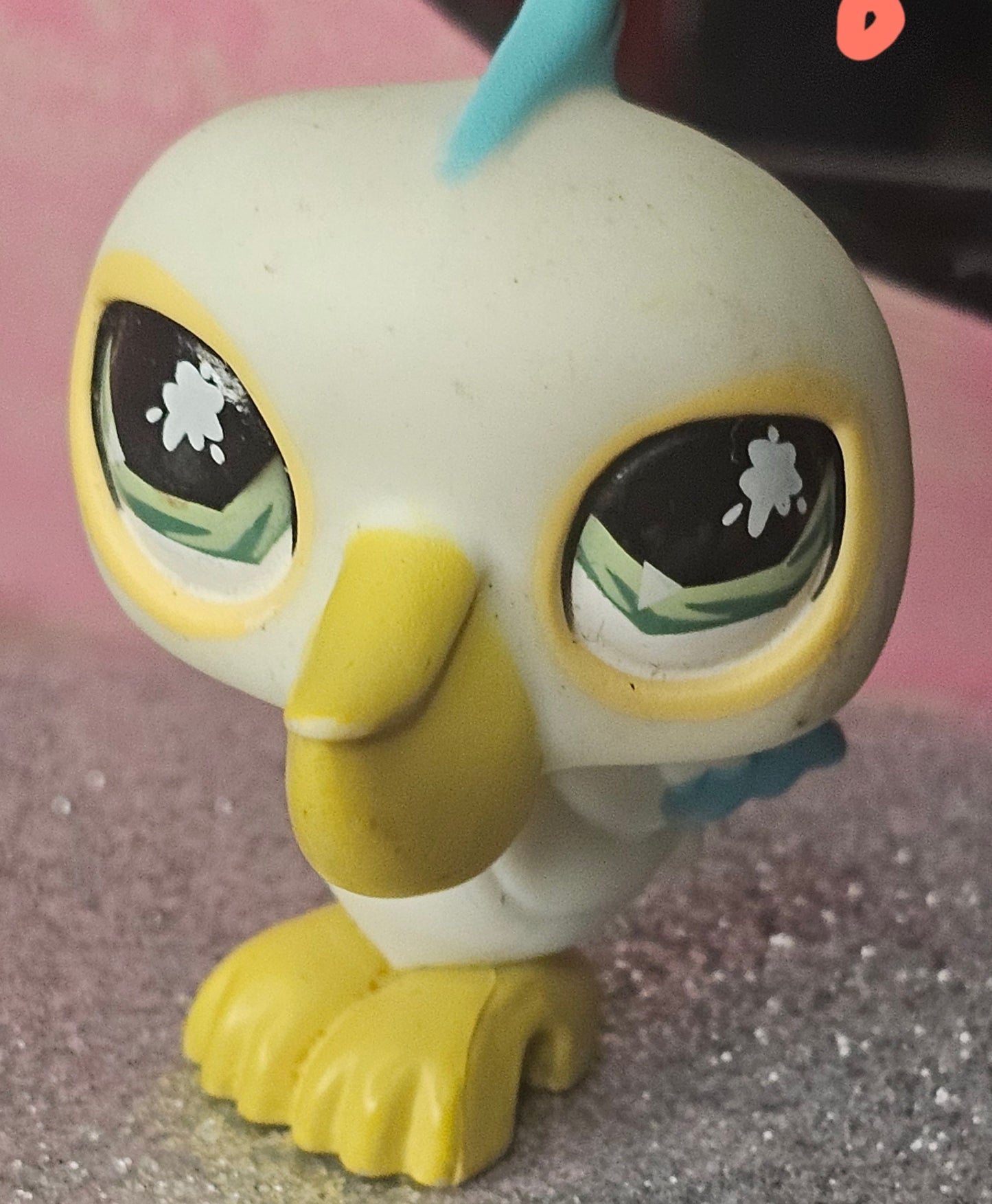 Lps White Pelican Bird with Cracked Ice Blue Green Eyes  #741
